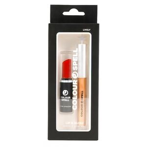 *3/15* NEW Colour Spell Profusion Lively Lip Kit Red Lipstick Gold Topper Gloss